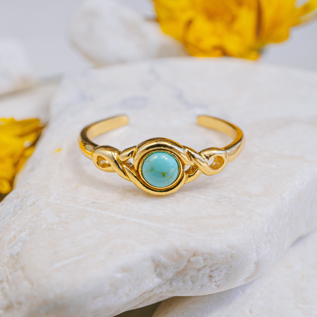 Toe Rings - Gold Turquoise Toe Ring