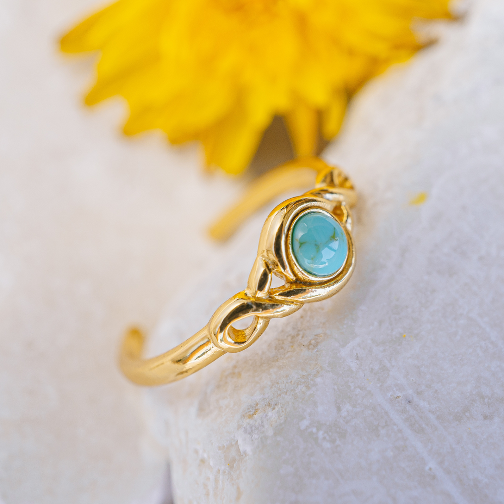 Toe Rings - Gold Turquoise Toe Ring