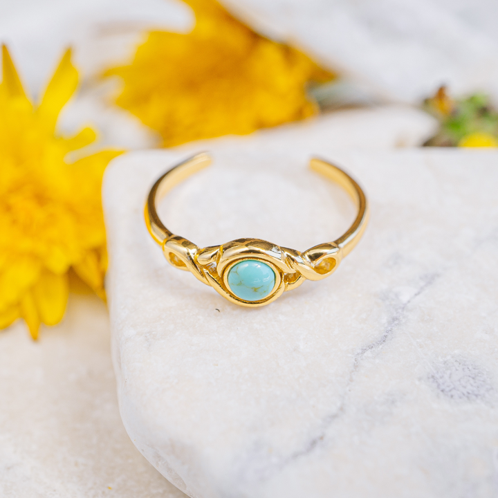 Toe Rings - Gold Turquoise Toe Ring