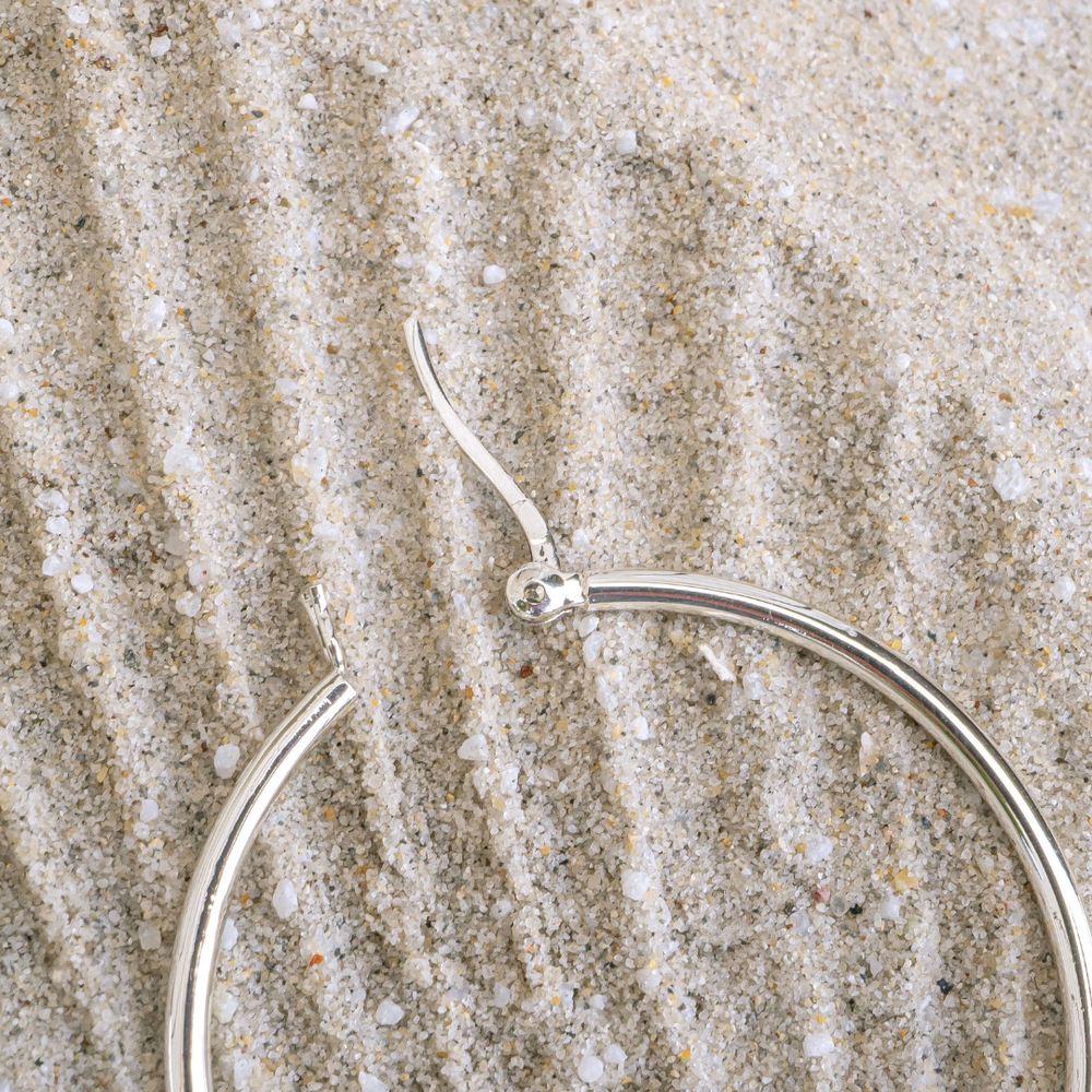 Earrings - Large  Silver Hoops