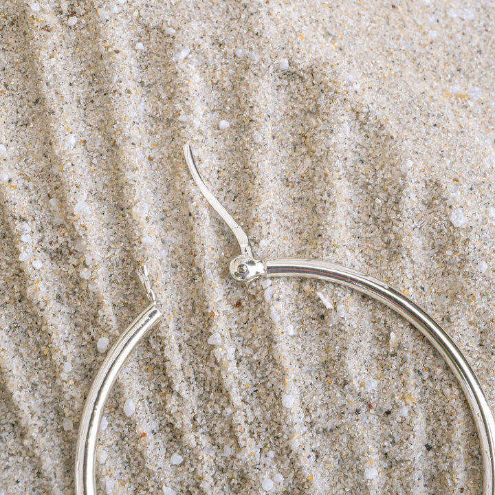 Earrings - Large  Silver Hoops