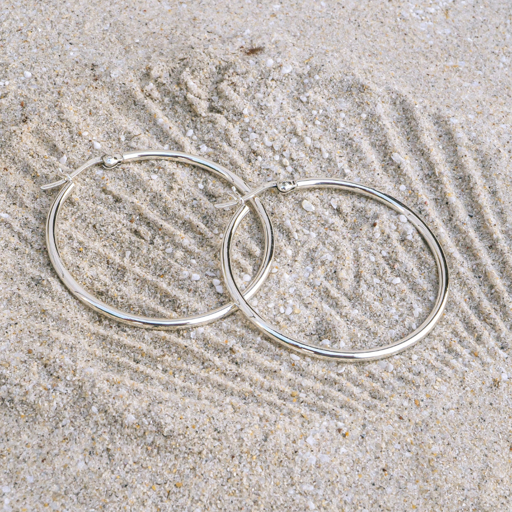 Earrings - Large Sterling Silver Hoops