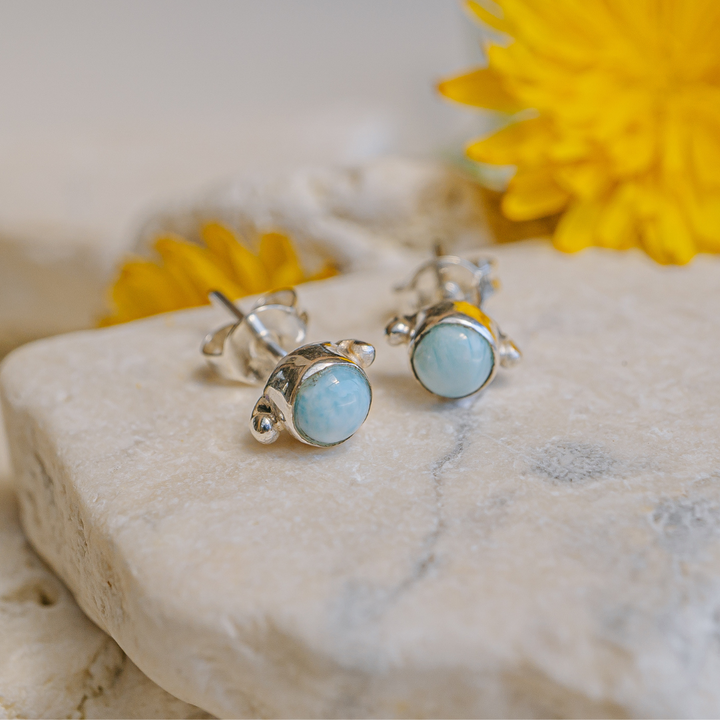 Dainty Larimar Studs