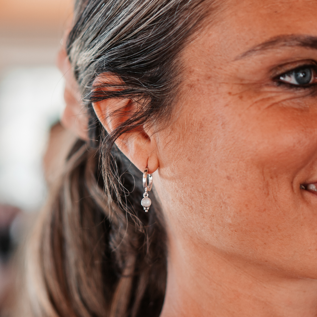 Earrings - Moonstone Huggie