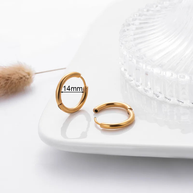 Waterproof Gold Hoops (14mm)