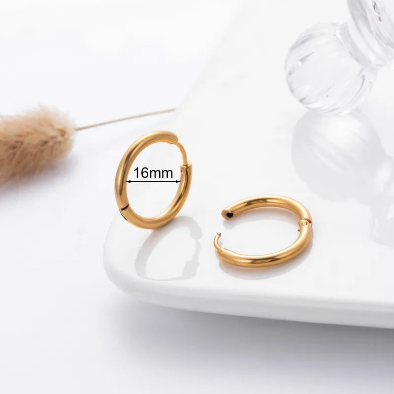 Waterproof Gold Hoops (16mm)