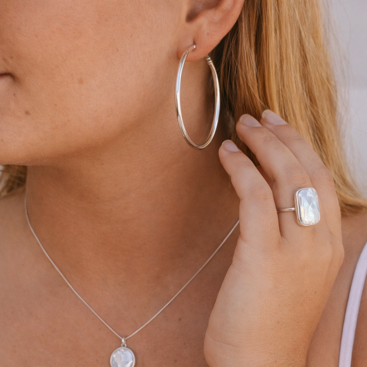 Timeless Silver Hoops (40mm)