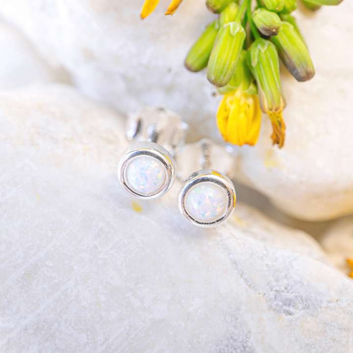 Earrings - Sparkling White Studs