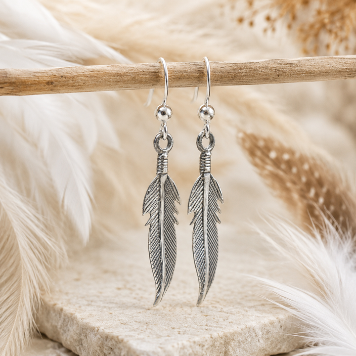 Earrings - Sterling silver Feather Earrings