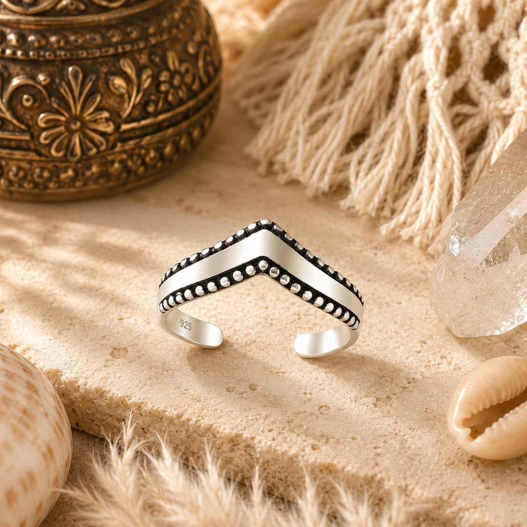 Toe ring - Chevron toe ring