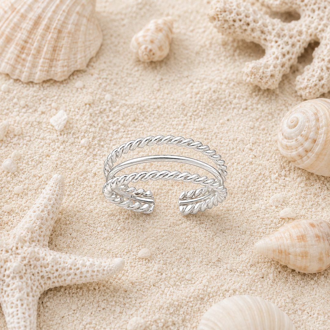 Toe ring - Silver layered toe ring