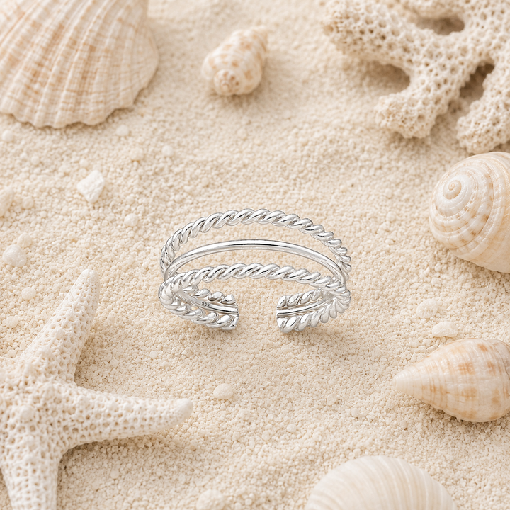 Toe ring - Silver layered toe ring