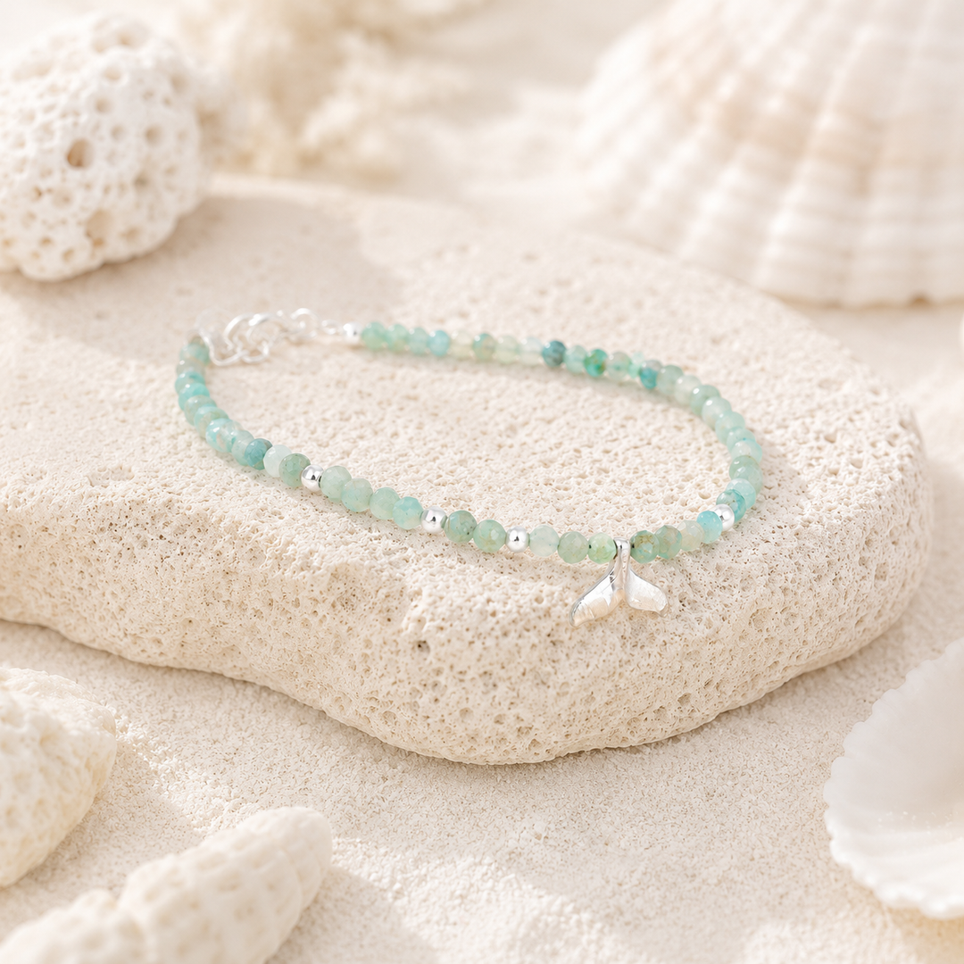 Gemstone Whale Tail Bracelets