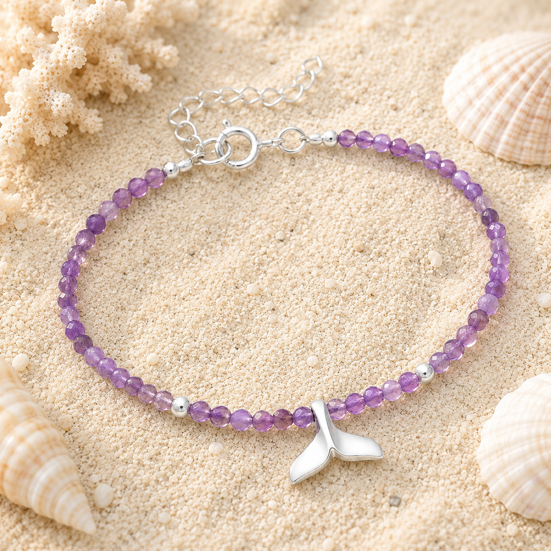 Gemstone Whale Tail Bracelets