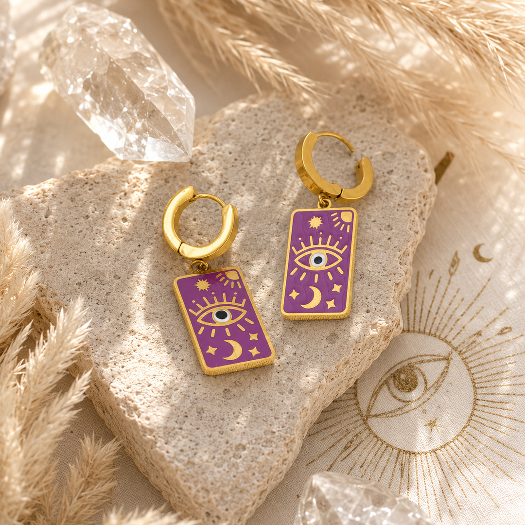 Earrings - Gold Evil Eye Earings