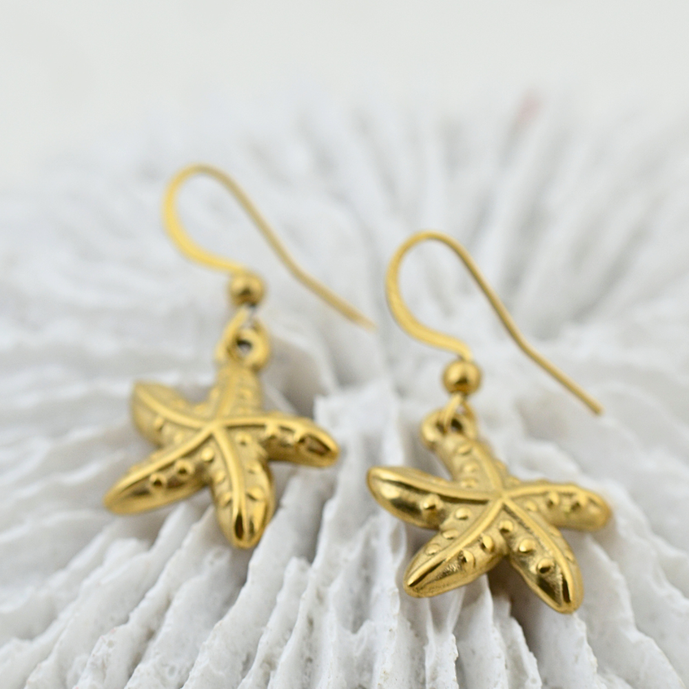 Earrings - Gold Starfish Earrings