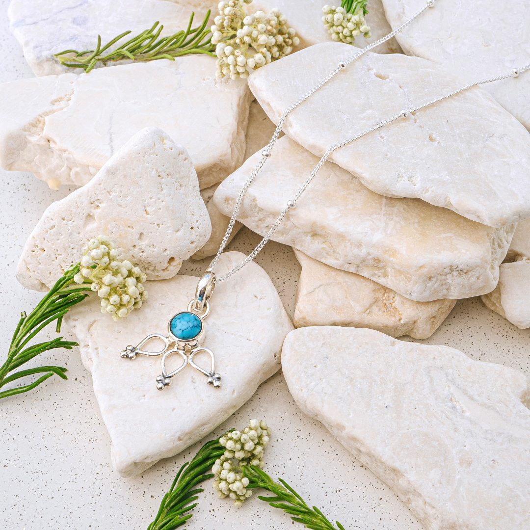 Necklaces - Turquoise Lotus Necklace