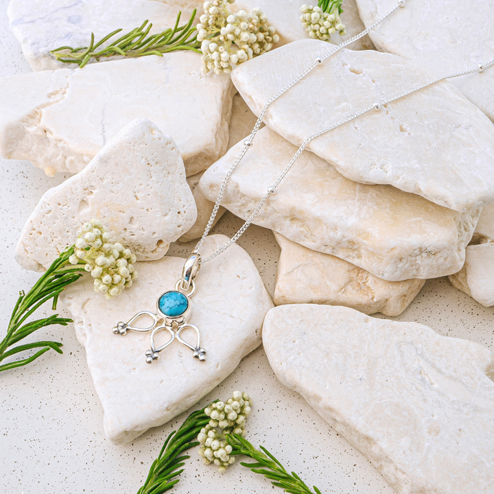 Necklaces - Turquoise Lotus Necklace
