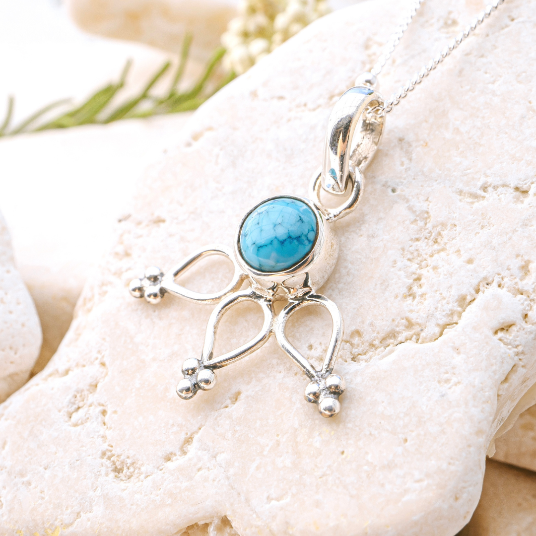 Necklaces - Turquoise Lotus Necklace