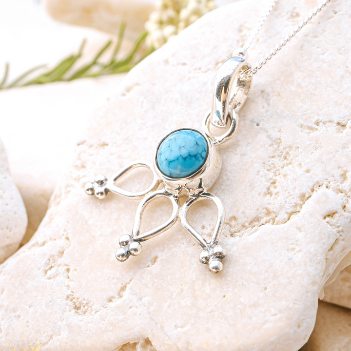 Necklaces - Turquoise Lotus Necklace
