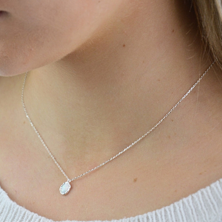 Necklaces - Dainty White Opal Necklace