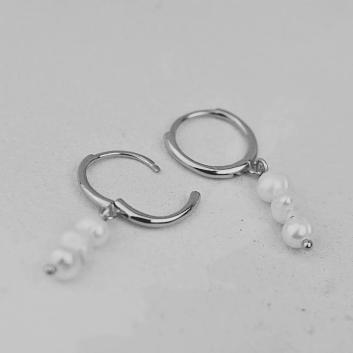 Earrings - Pearl Tier Huggies