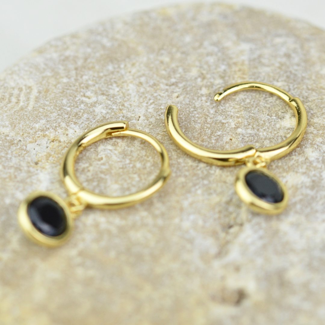 EARRINGS - Gold Nightfall Huggies