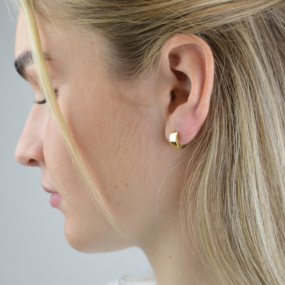 EARRINGS - Wide Gold Huggies