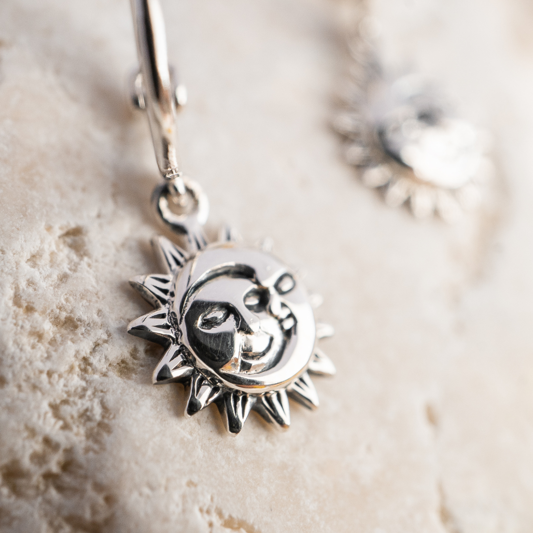 Moon and Sun Huggie Hoops