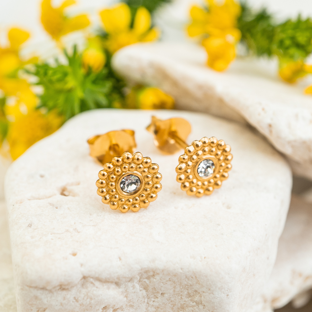 Earrings - Gold Sparkle Earrings