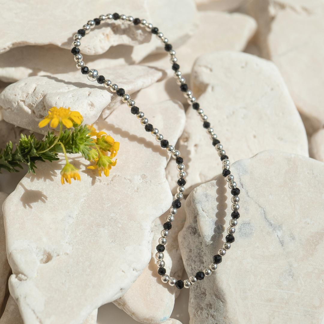 Silver Shadows Onyx Bracelet