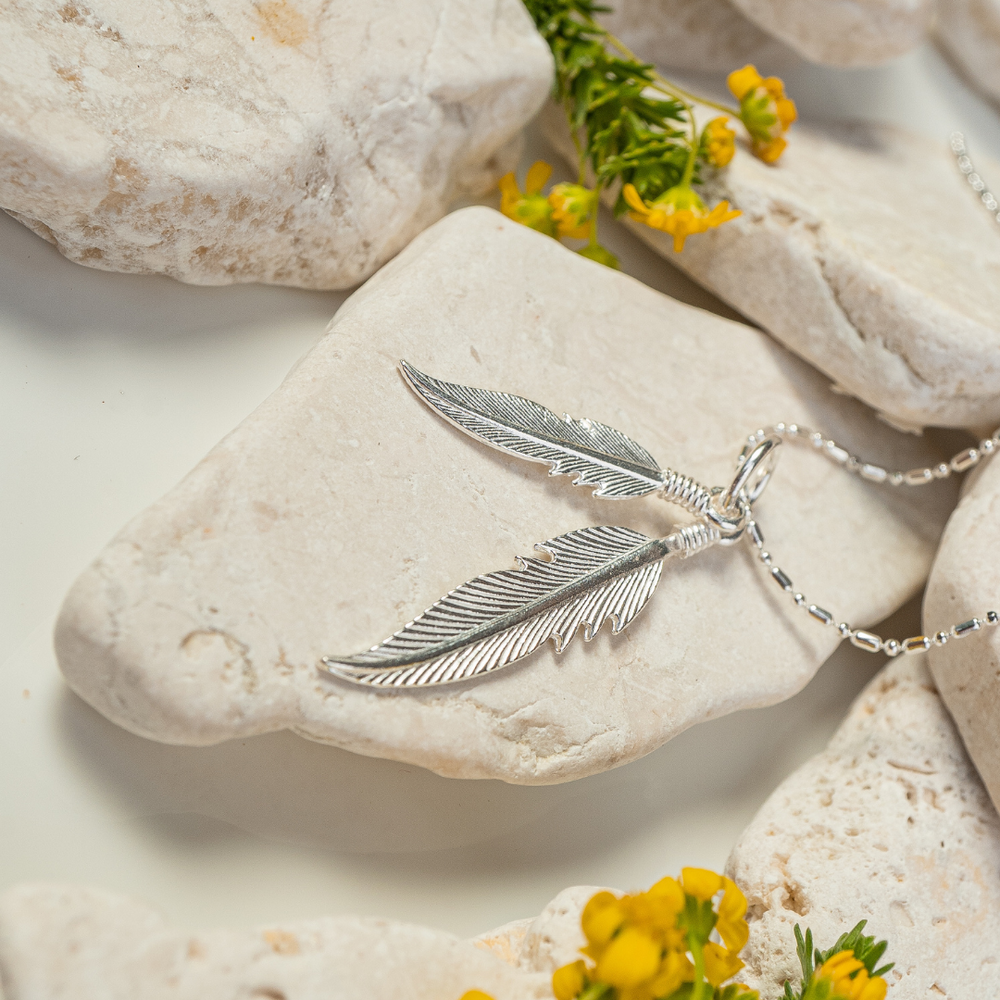 Necklaces - Double Feather Necklace