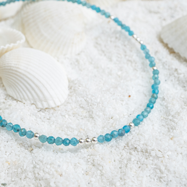 Blue Apatite Gemstone Anklet