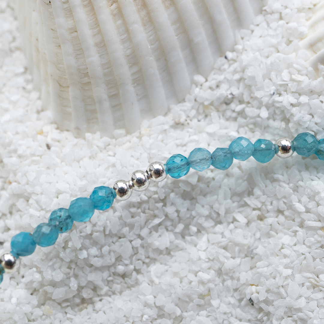 Blue Apatite Gemstone Anklet