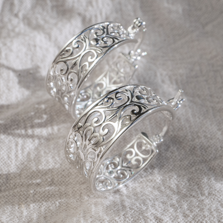 Twilight Filigree Hoops