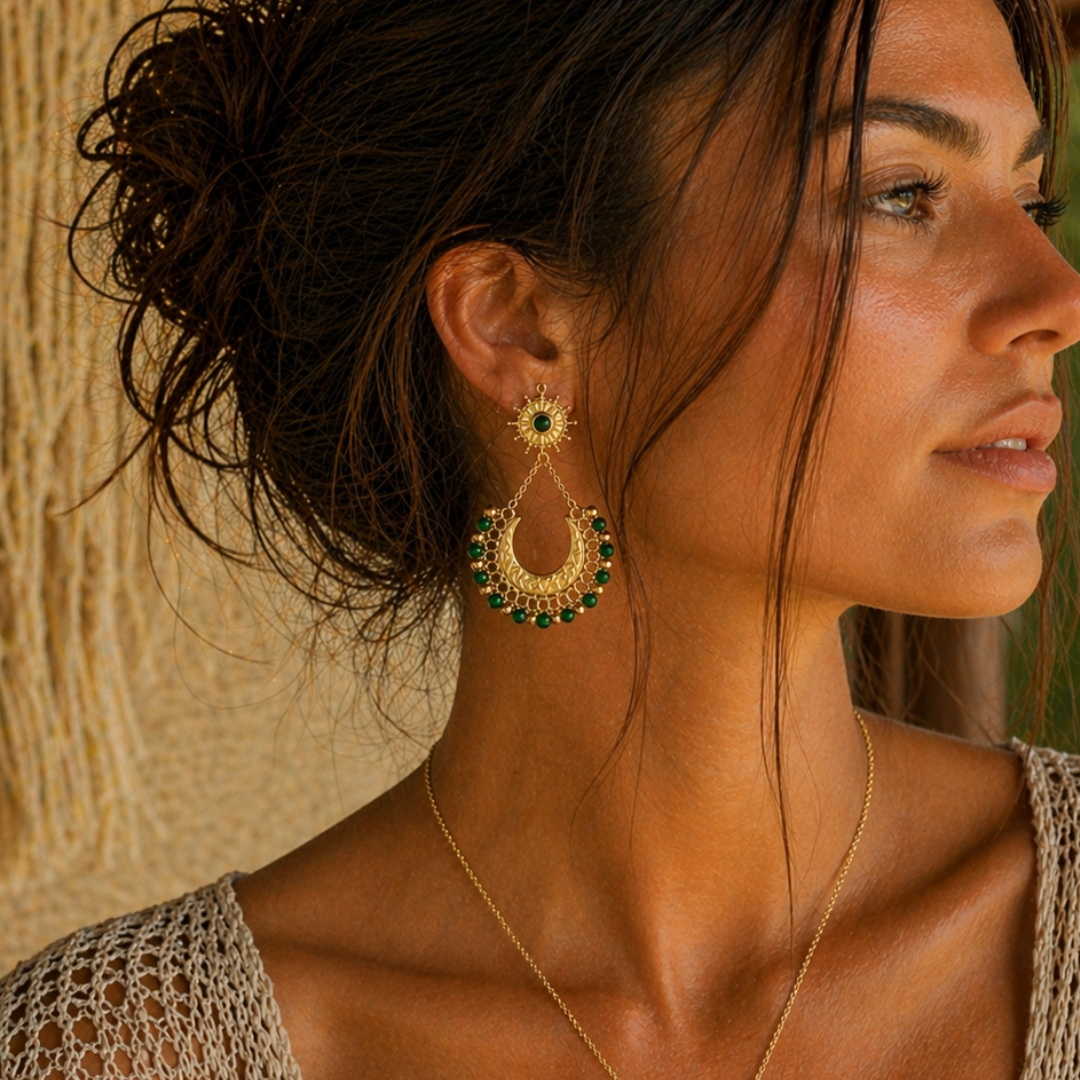 Earrings - Emerald Gypsy Earrings