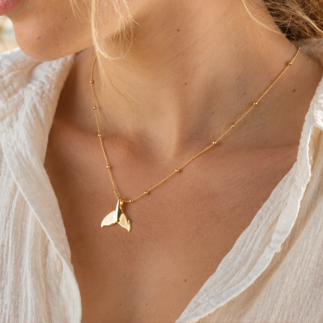 Golden Whale Tail Necklace