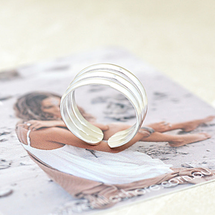 Sterling Silver Tri Band Toe Ring