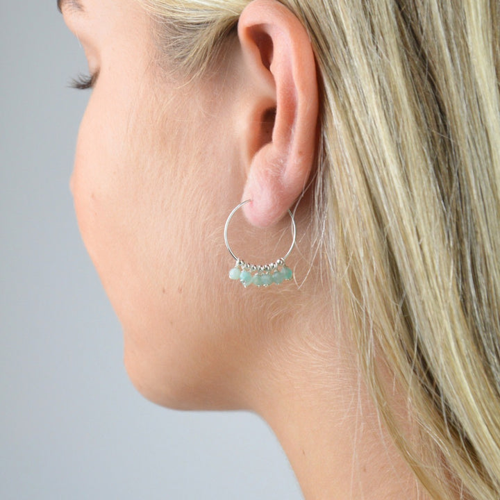 Earrings - Amazonite Gypsy Hoops