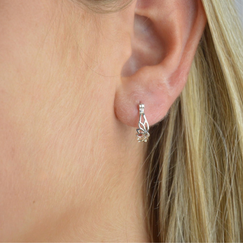 Earrings - Little Lotus Hoops