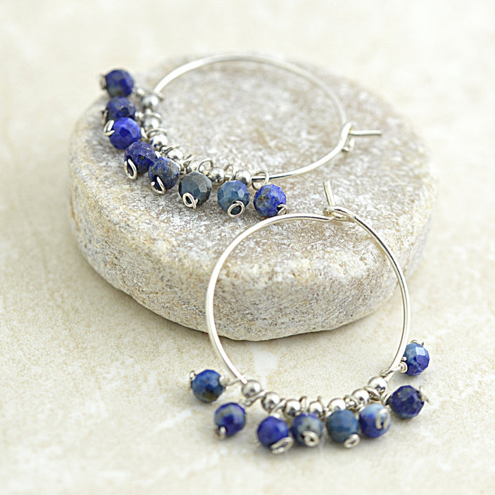 Earrings - Lapis Gypsy Hoops