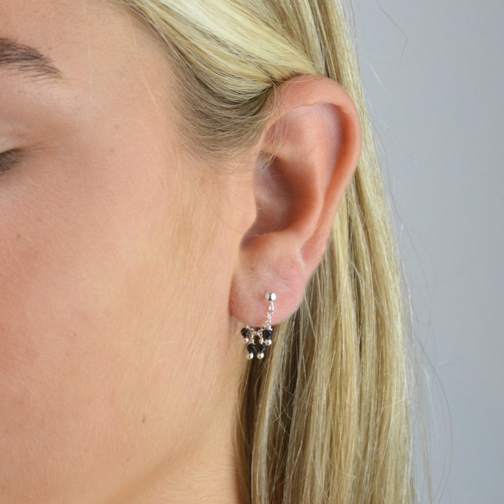 Earrings - Black Mini Bead Studs