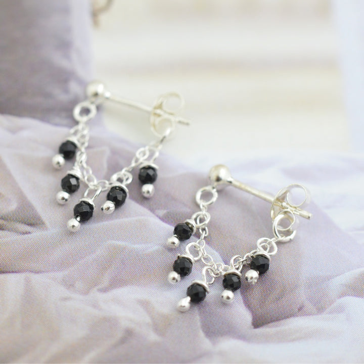 Earrings - Black Mini Bead Studs