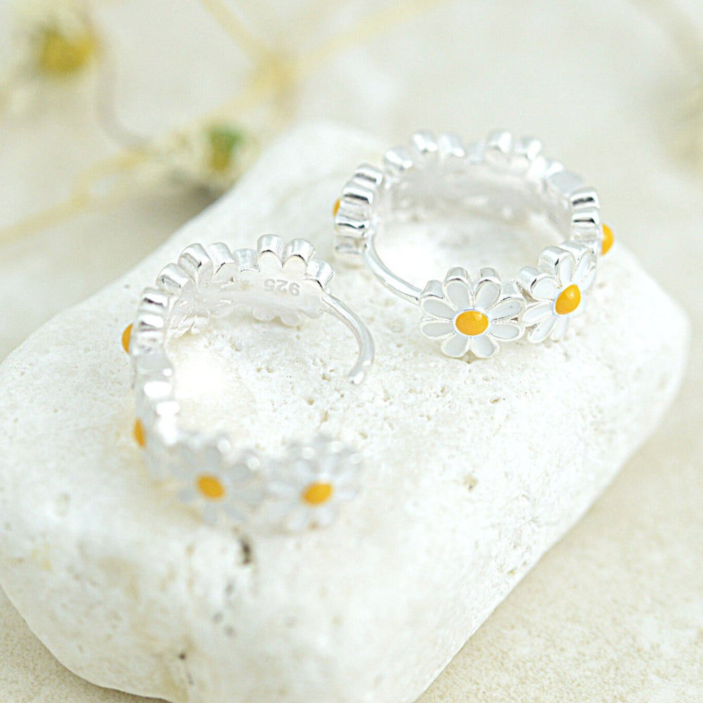 Earrings - Daisy Chain Huggie Hoops