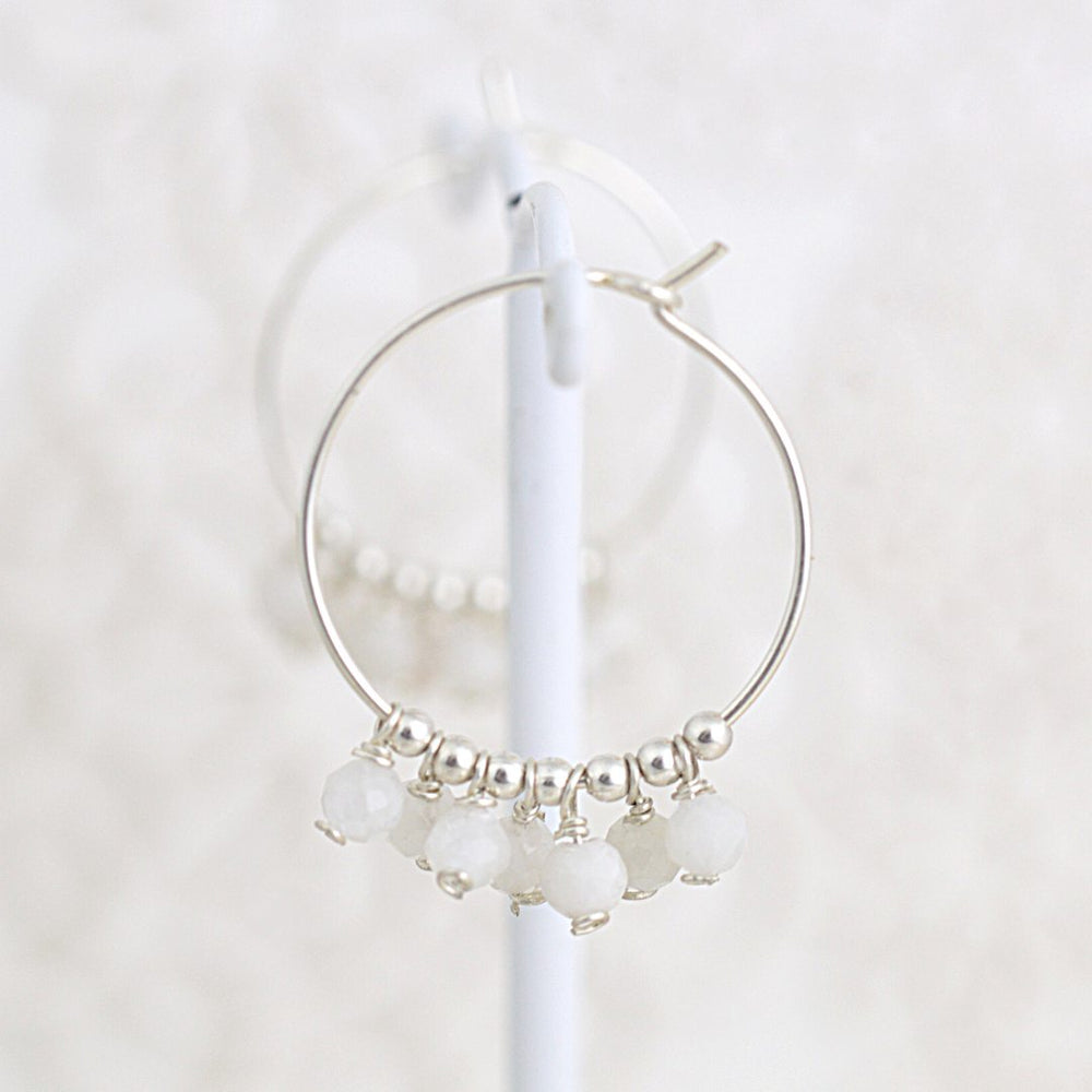 Earrings - Moonstone Gypsy Hoops