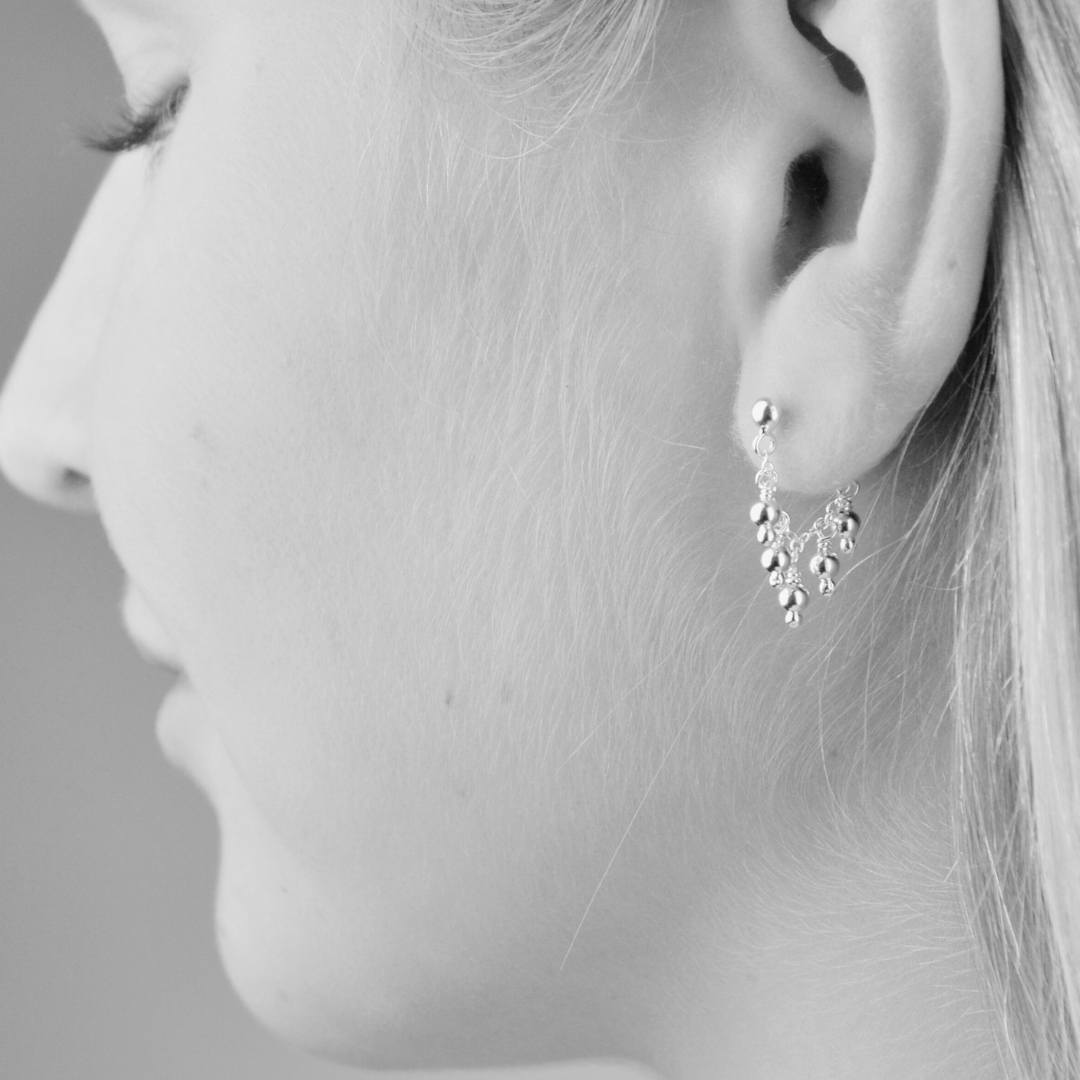 Earrings - Silver Mini Bead Studs