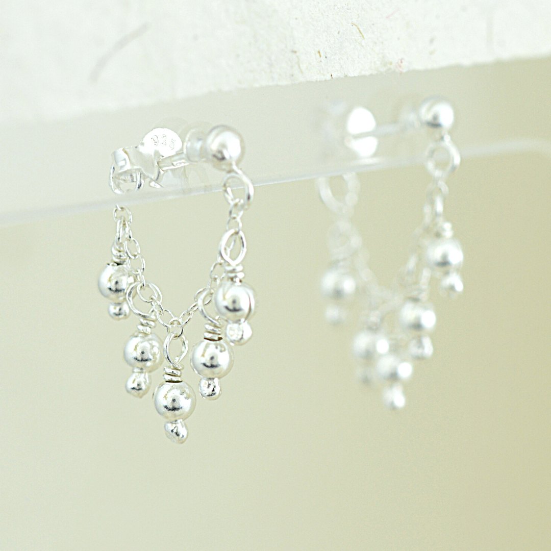 Earrings - Silver Mini Bead Studs