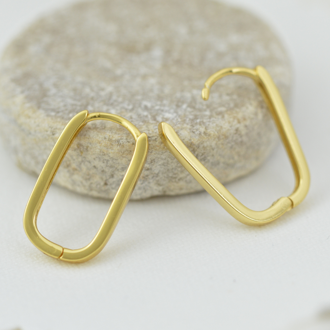 Earrings - Gold Oval Earrings