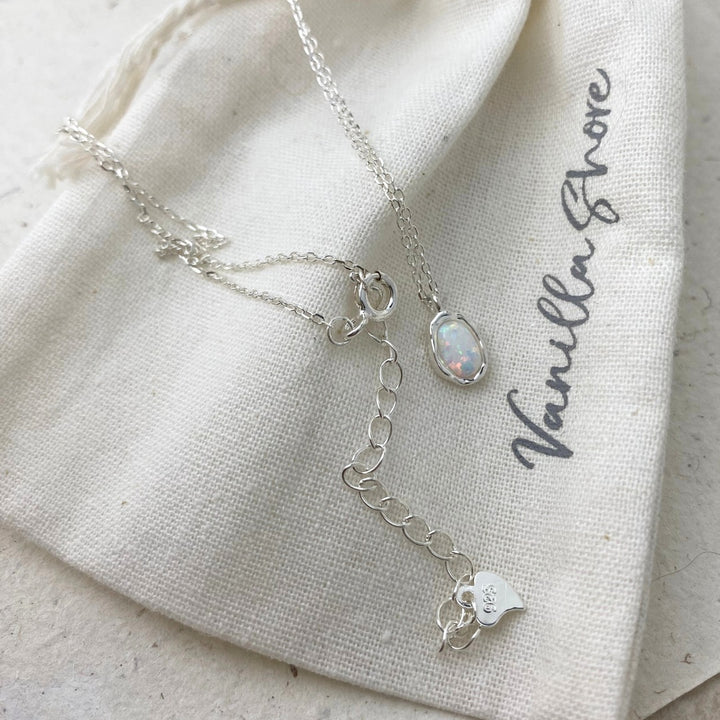 Necklaces - Dainty White Opal Necklace