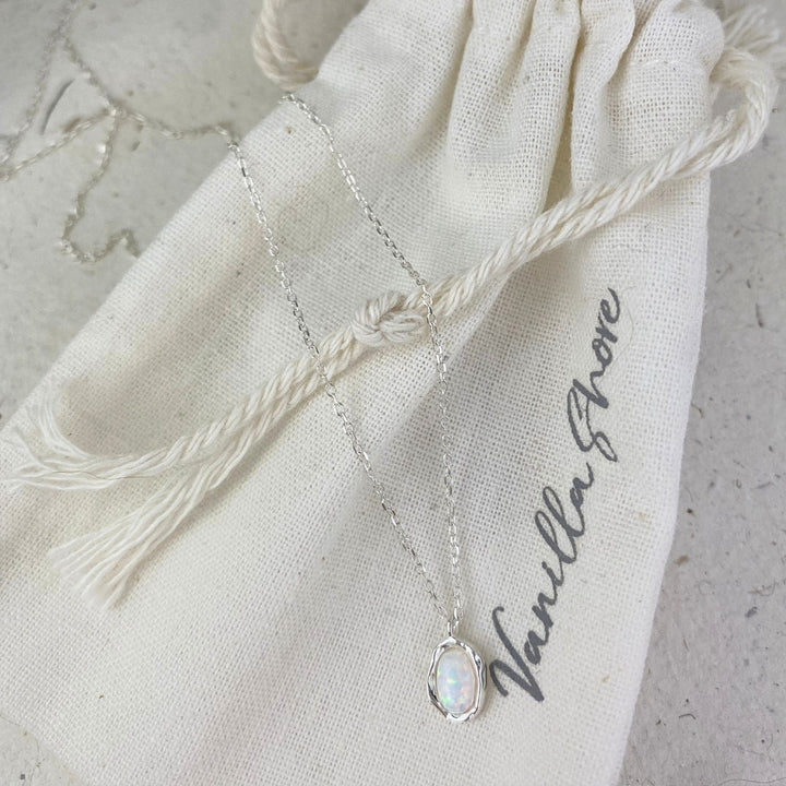 Necklaces - Dainty White Opal Necklace